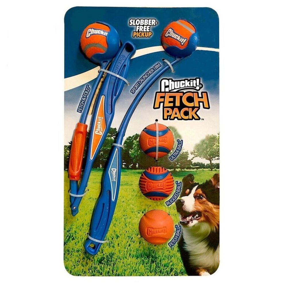 Chuckit! Classic Ball Launcher Fetch Pack 7-Piece Set Pet Dog Fetch Toy
